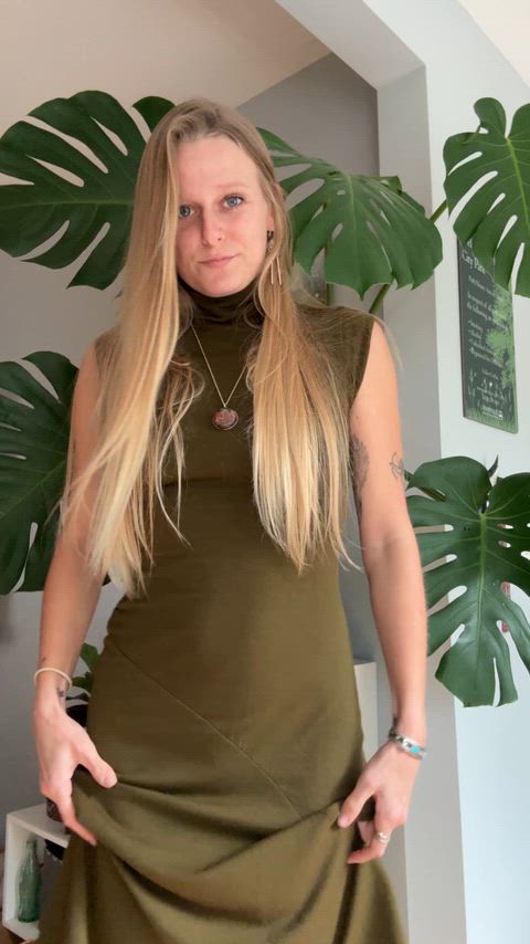 I love a cozy dress with nothing under it