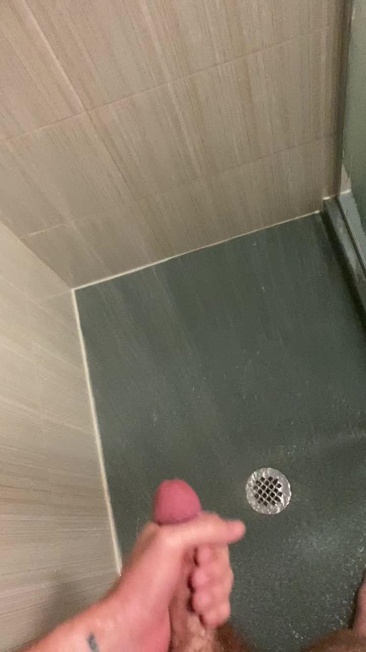 Made a mess jacking off in the shower.