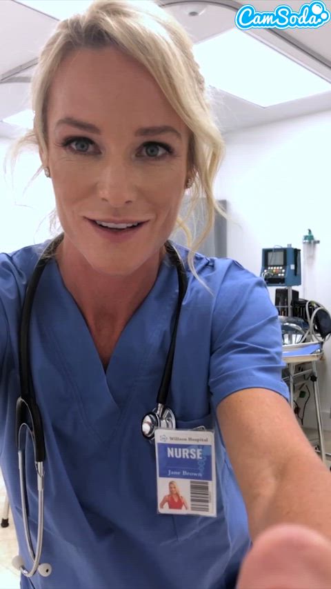 MILF nurse Sydney Hail gets fired for showing pussy