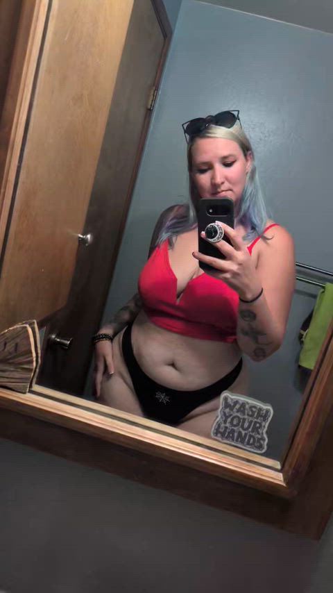 Left the birthday party to take naked selfies in someone else's bathroom