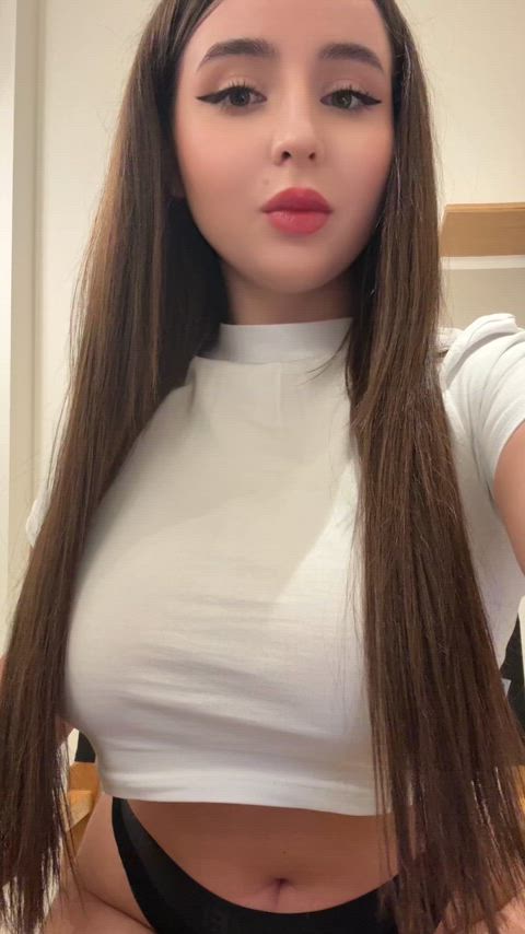 Big Tits Boobs Brunette NSFW Natural Tits OnlyFans Solo Teen Tits Porn GIF by susanna