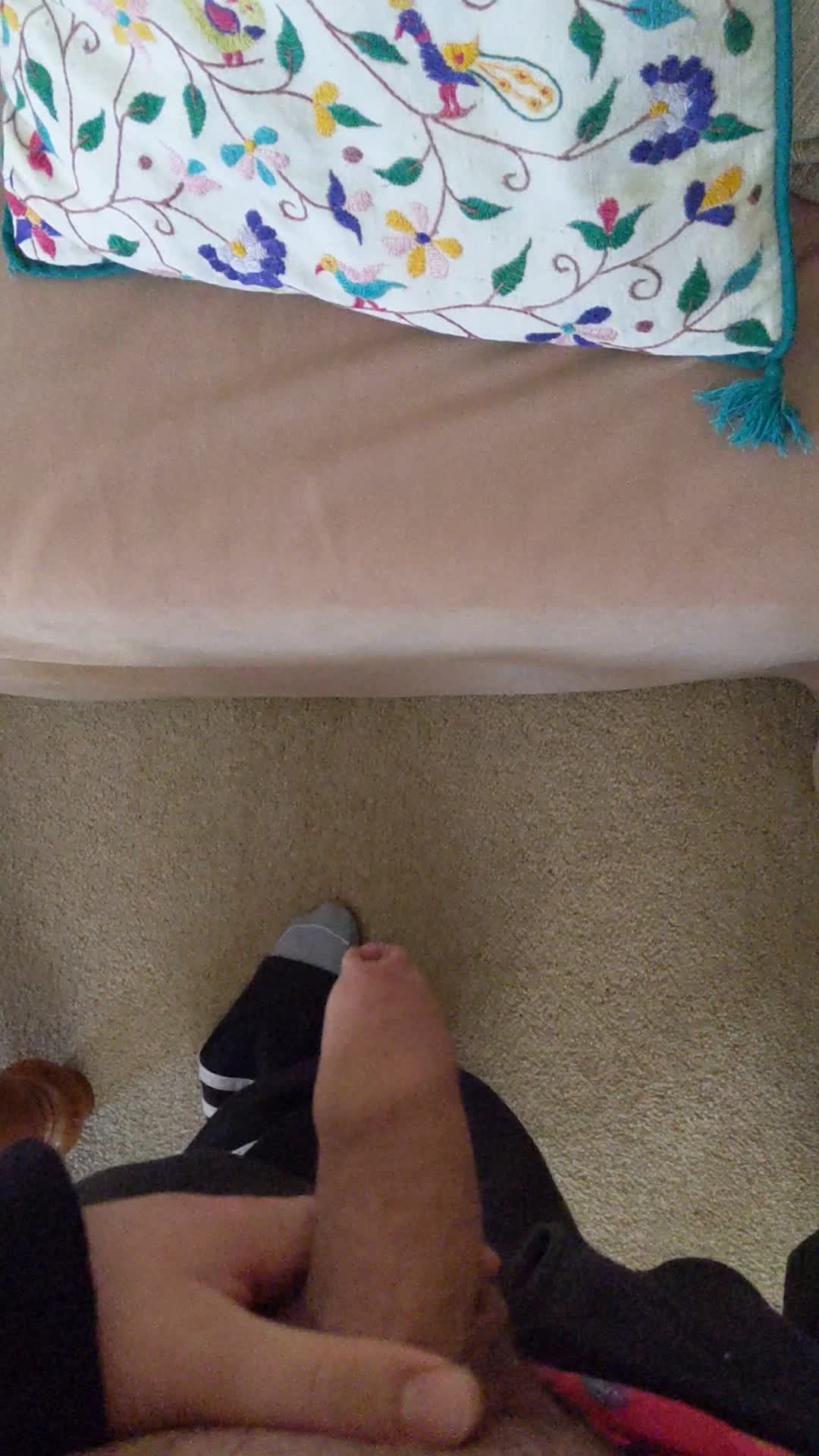 Aus Italian bear playing with semi hard uncut dick