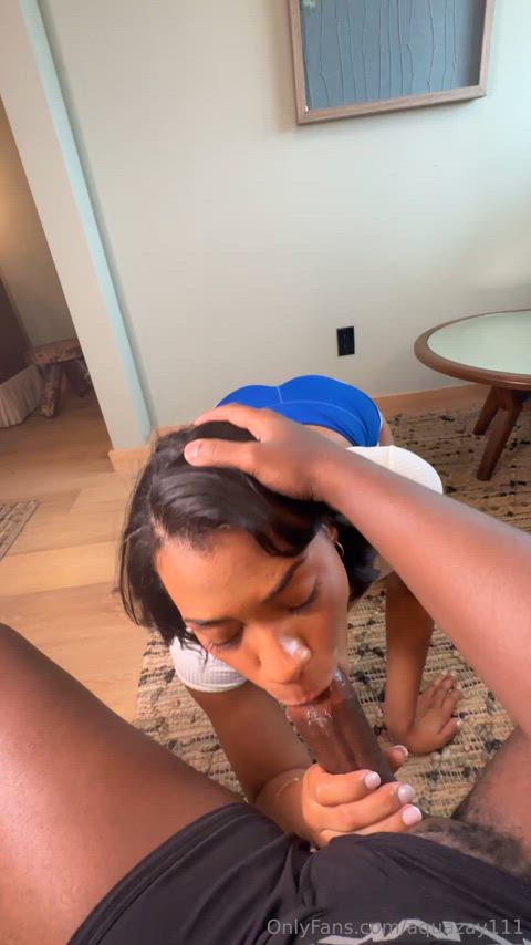 BBC Babe Blowjob Ebony Ebony Couple POV Porn GIF by manemane6