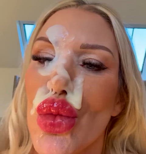 Showing off her new makeup