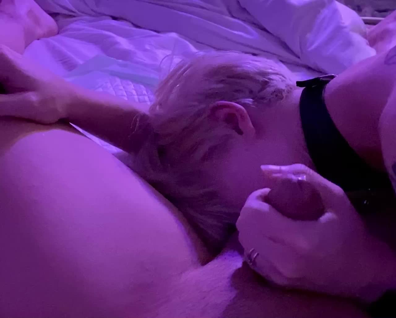 Sucking on y Daddy’s balls and rimming him like a good little girl.