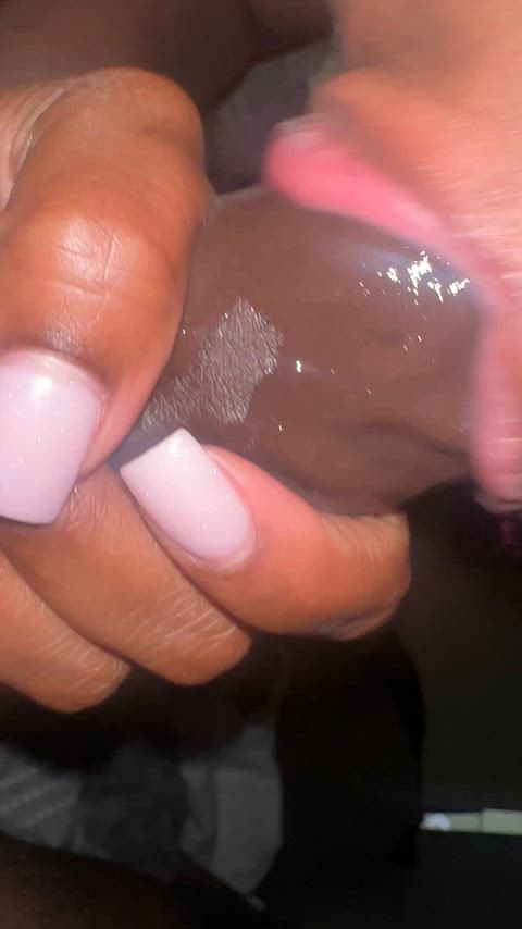 Ebony MILF gets cum in mout