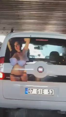 Big Tits Boobs Car Funny Porn NSFW Pornstar Public Tessa Fowler r/NSFWFunny Porn GIF by duromami
