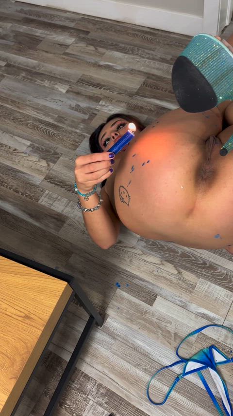 Hot wax punishment :)