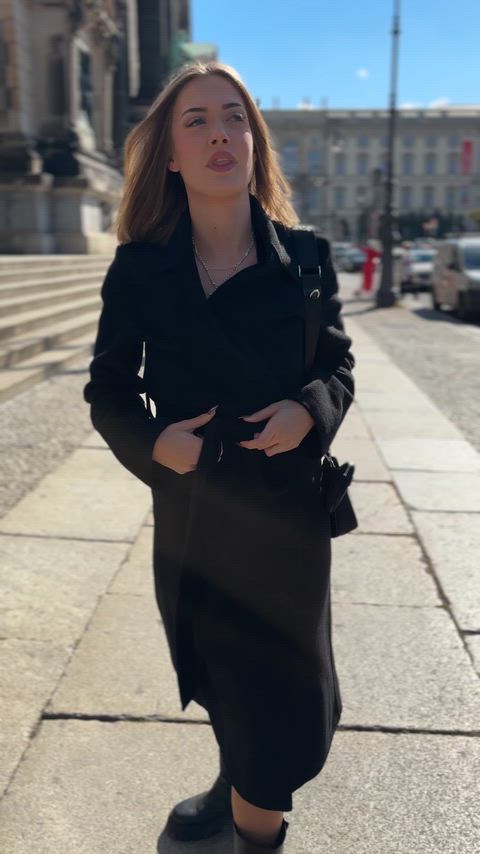 Feeling very cheeky with my flashing coat