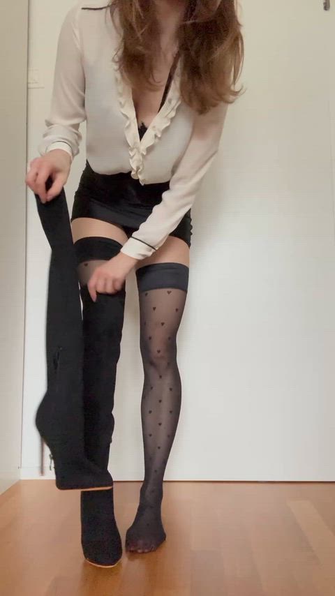 My sexy legs in high heel boots and stockings