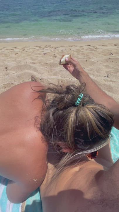 He had the sandwich, I had cum. Success. 