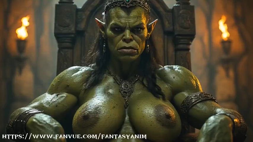 AI generated female orcs getting dick