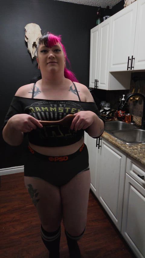 Amateur Ass BBW Big Ass Goth Pussy Slapping Smacking Spanked Spanking Porn GIF by livingdeaddani