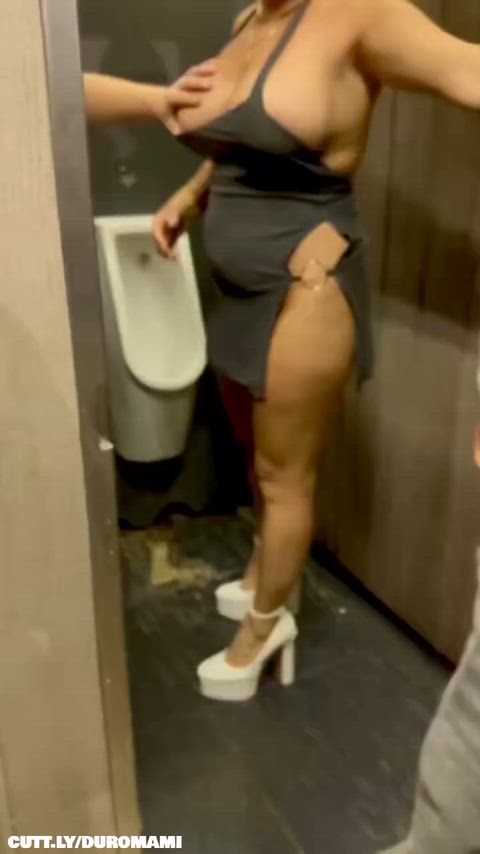 Amateur Bathroom Bukkake Cumshot Dogging Gangbang Hotwife Mature Public Porn GIF by duromami