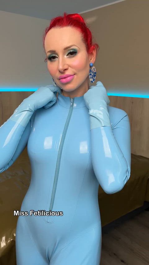Babe Boobs Fetish Latex Latex Gloves OnlyFans Pornstar Redhead Solo Tits Porn GIF by missfetilicious