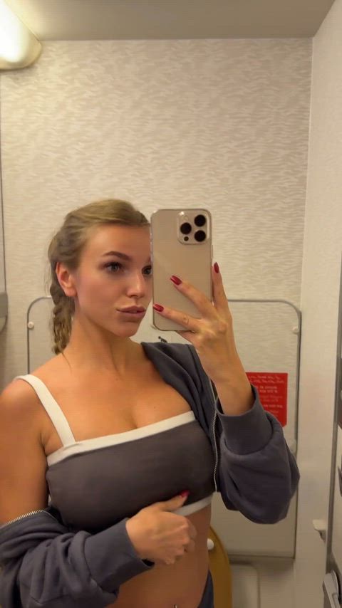 Airplane Amateur Big Tits Boobs Bouncing Tits Natural Tits OnlyFans Tease Tits Titty Drop Porn GIF by sandra_hot