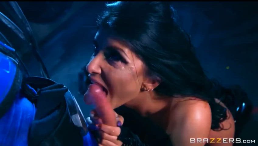 Romi Rain swallows spit from guys (Part 3)