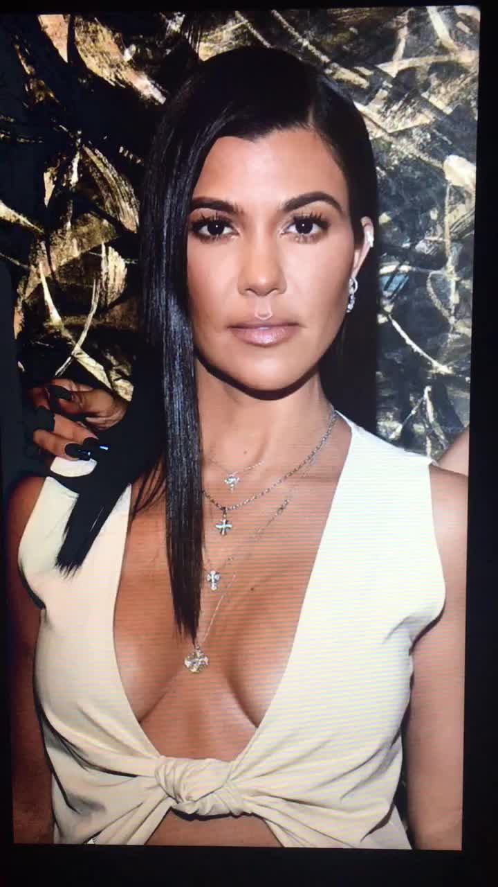 Kourtney Kardashian takes a MASSIVE LOAD OF MY CUM to her pretty face and sexy milf tits!!!