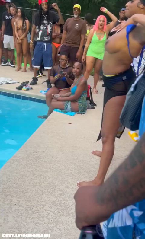 Amateur Ebony Exhibitionist Flashing Party Public Porn GIF by duromami