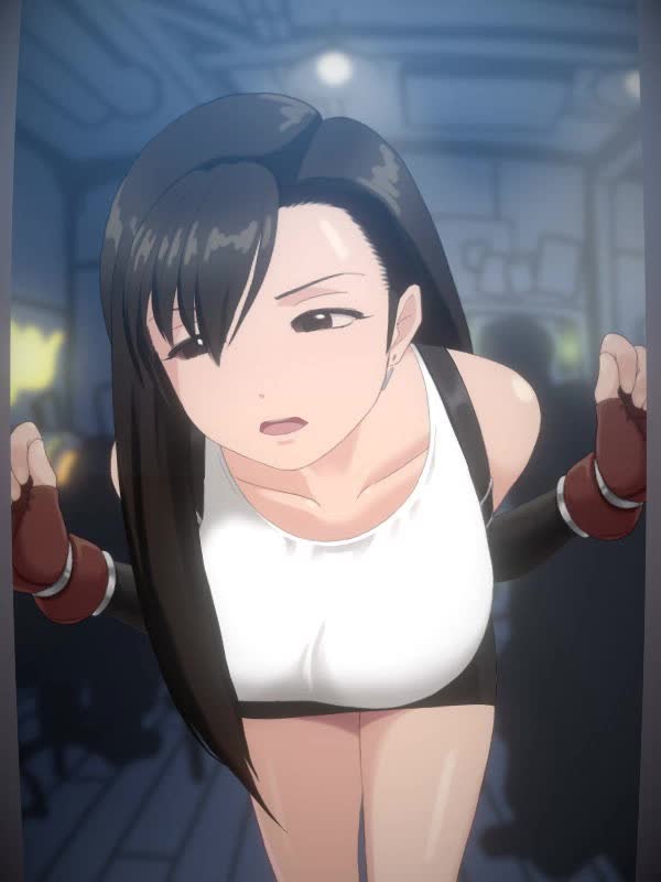 Tifa Lockhart - playing with those big boobs