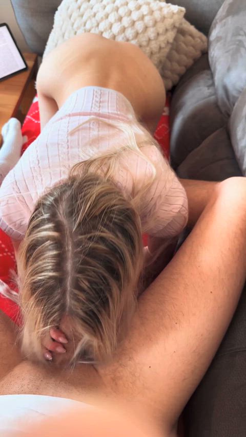 sneaky deepthroat on my parents sofa