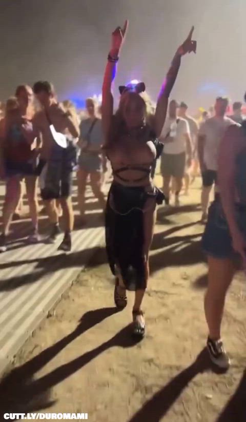 Amateur Big Tits Festival Flashing Public Tits Topless Porn GIF by duromami