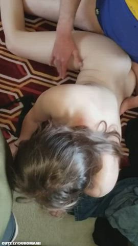 Amateur Blowjob Cuckold Girlfriend MFM Sex Sharing Spitroast Threesome Porn GIF by duromami