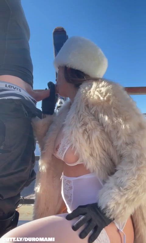Amateur Cuckold Cumshot Facial French Hotwife Public Stockings Porn GIF by duromami