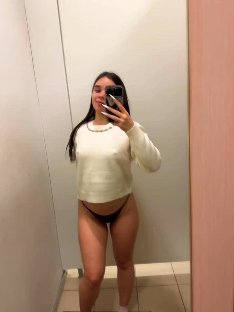 Topless in the dressing room – be honest? 👅