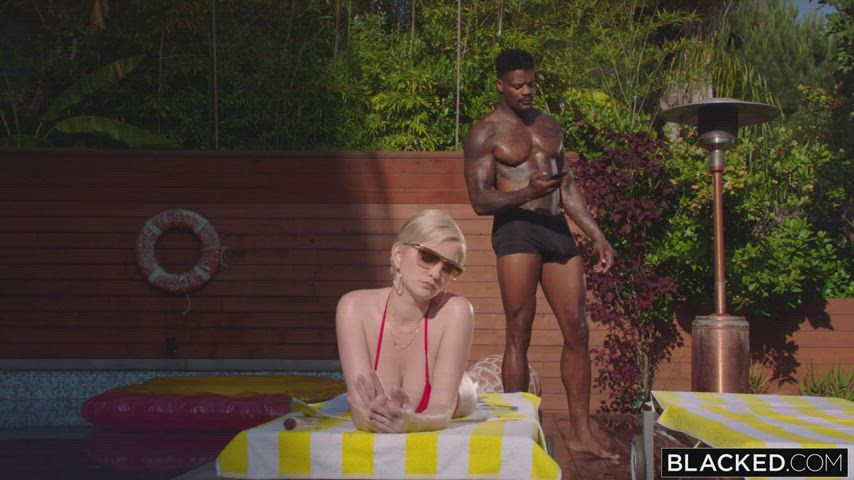 Ass Big Tits Bikini Blonde Interracial Natural Tits Oiled Short Hair Skye Blue Teasing Porn GIF by mephisto31