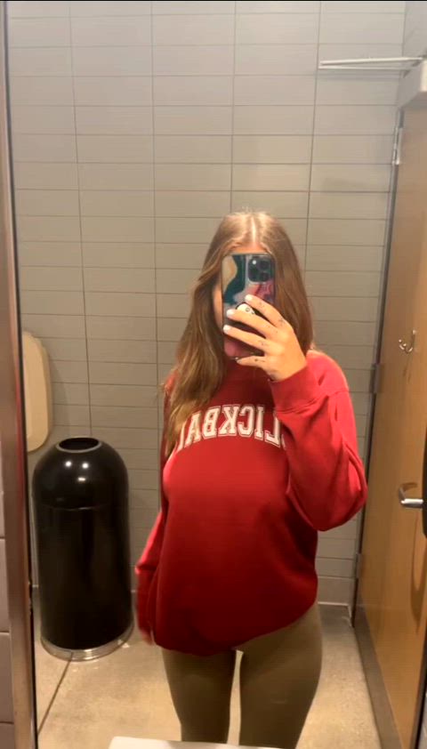 Bathroom Big Tits Flashing Huge Tits Locker Room Natural Tits Petite Public Tits Titty Drop Porn GIF by populardick