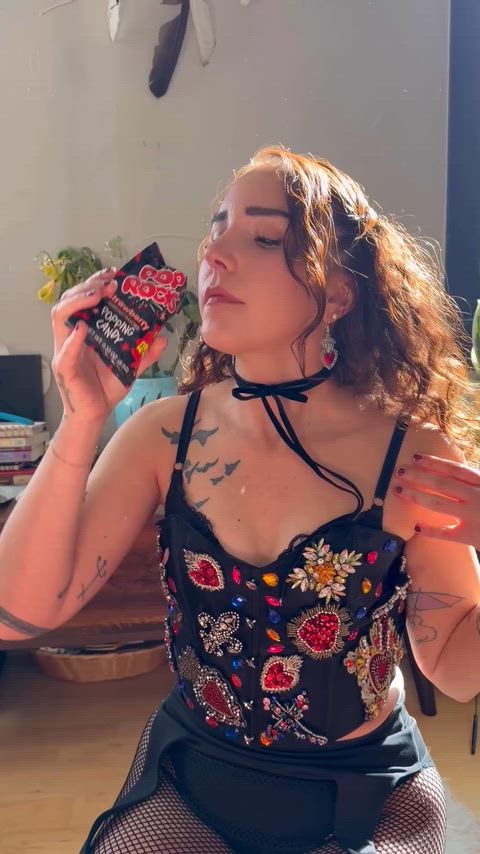 finished with a mouth full of cum and pop rocks!