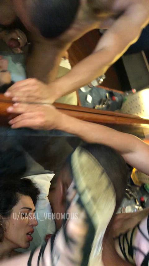 When you're hungry for cum but also hungry for cock, you get a facial while you're getting fucked.