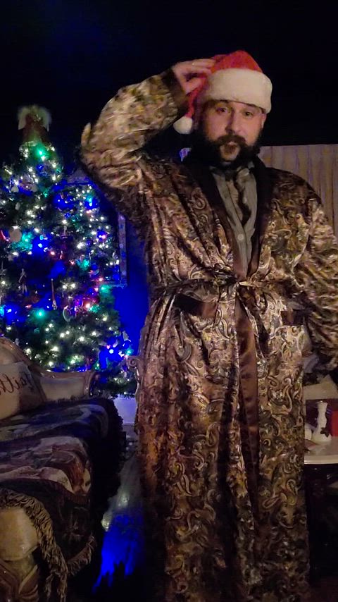 Who's going to be a good little helper and get Santa's gift out of his sack for him?