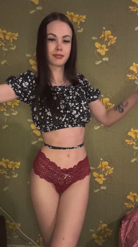 18 Years Old Amateur Big Ass OnlyFans Strip Teasing Teen Porn GIF by badcherry