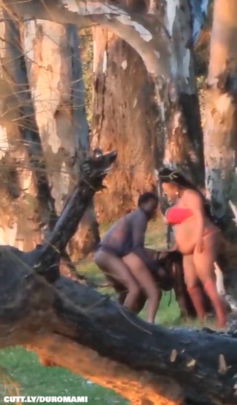 African Amateur Ebony FFM Public Threesome Trashy Trashy Boners r/CaughtPublic Porn GIF by duromami