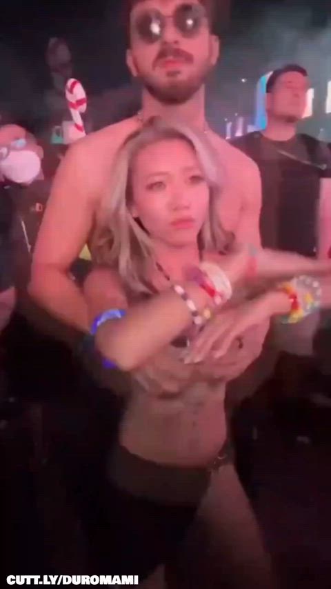 Amateur Dancing Exhibitionist Festival Flashing Public Real Couple Teen Tits Trashy Boners Porn GIF by duromami