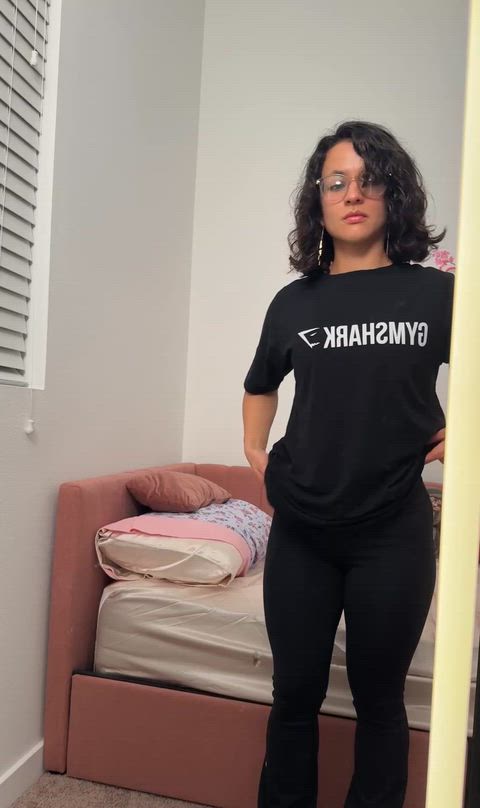 stripping to show off my muscles