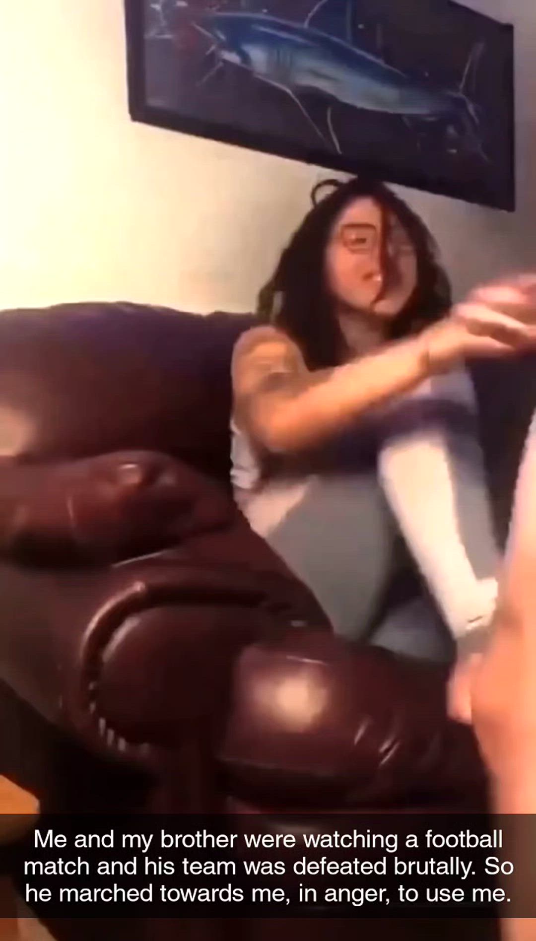 Big Ass, Big Tits, Brother, Caption, Couch Sex, Pussy