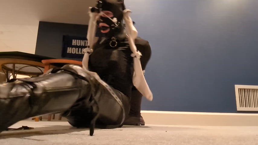 Legbinder drooling bondage