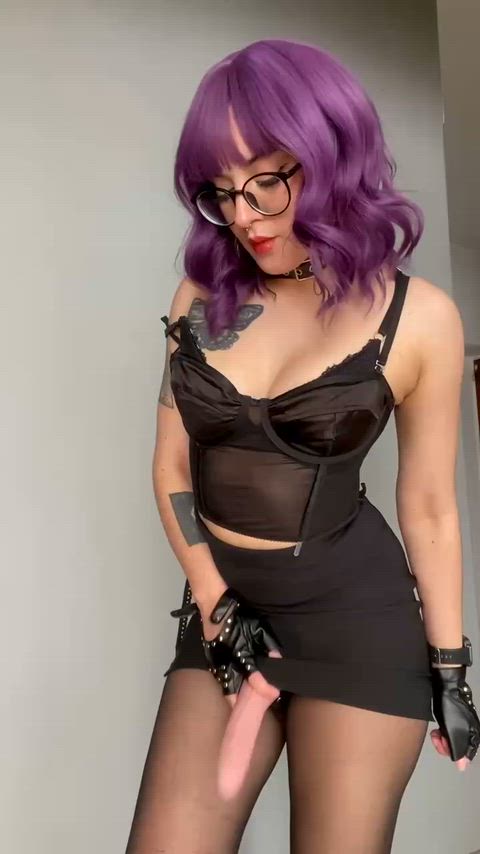 It's already lubricated to go all the way in. Do you want me to go hard or slow?