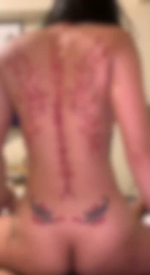 Reversed cowgirl by this tatted petite asian girl and asked me "how's the view?" 🤙🏽🤙🏽 Video is with consent and permission to post granted. (No minors involved)