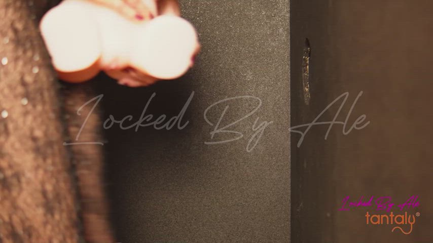 My desperate caged husband thought he finally got lucky. I told him he could use the gloryhole to fuck his wife... but I swapped myself out for that doll...😂