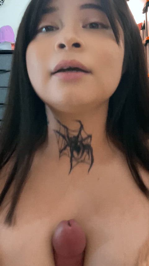 Latina x asian hybrid wraps her natural tits around his stiff white cock 3