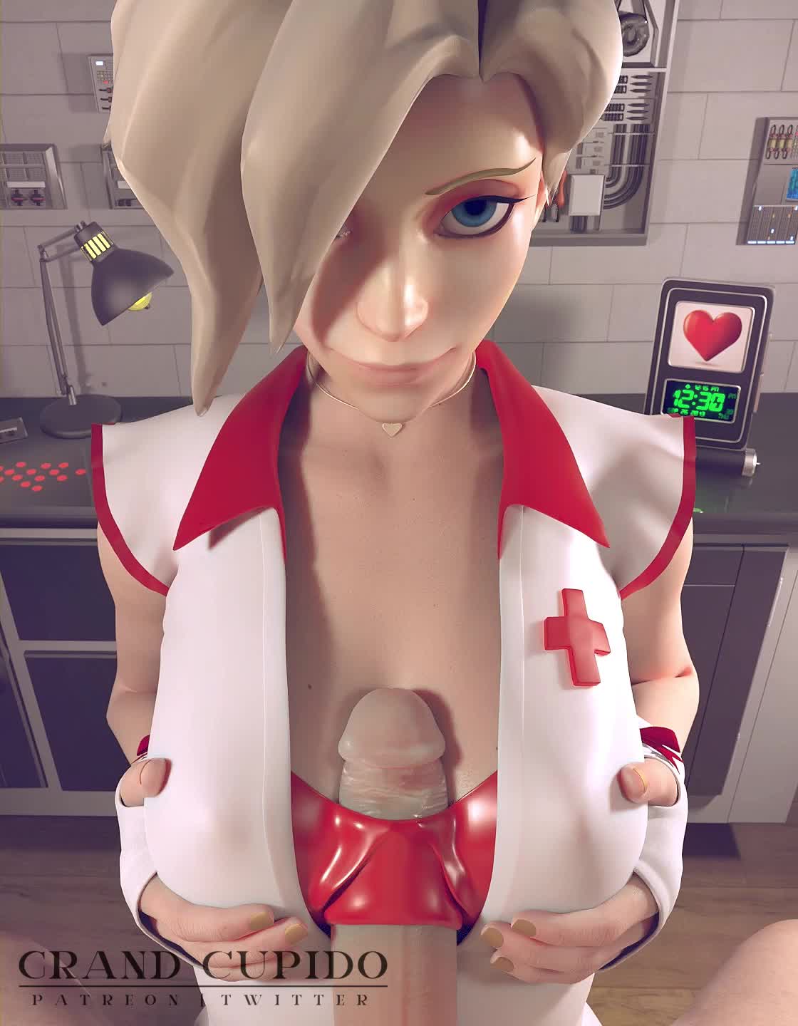 Mercy Providing First Help To Your Injured Cock