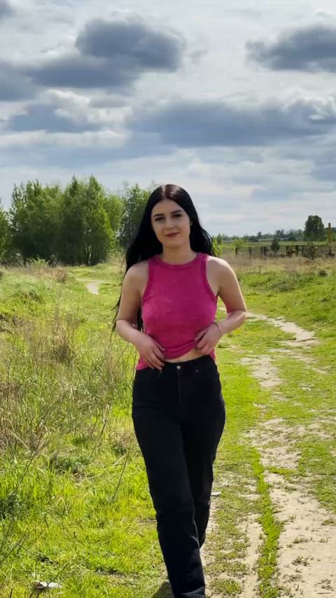 Naked tits and a beautiful view