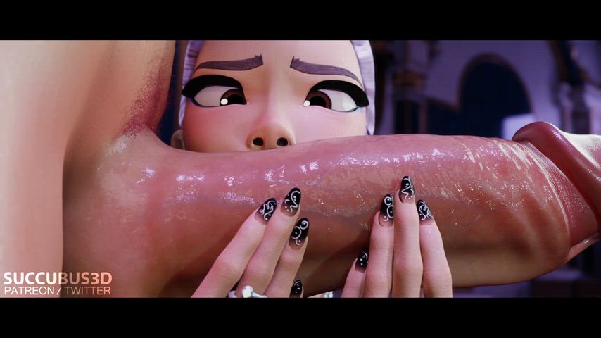 The smell of Mira's tasty Huge Cock drives Rumi crazy! She has to swallow it! (Succubus3D) [KPop Demon Hunters]