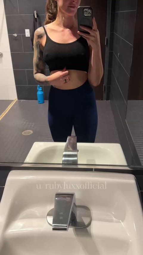 Being a tease in the gym locker room