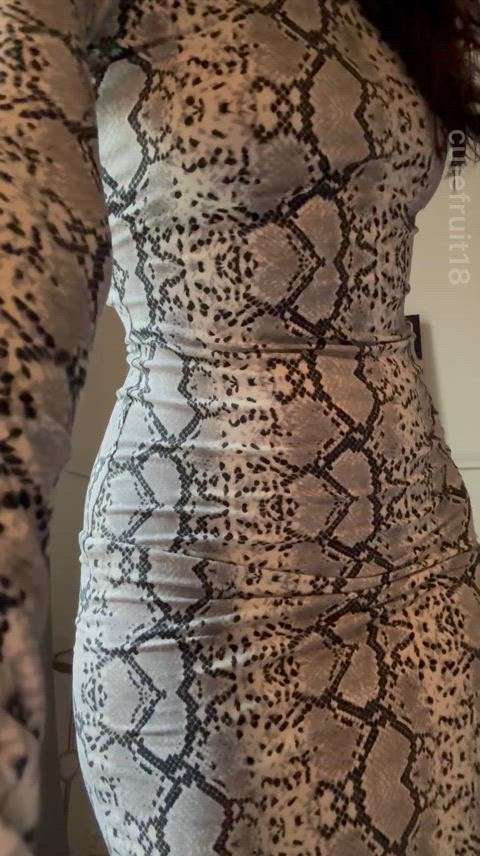 wearing a tight dress with nothing underneath just feels right