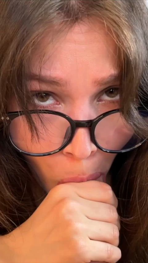 Amateur Blowjob Cum Cum In Mouth Cumshot Glasses Handjob Happy Ending Nurse cumslut Porn GIF by immaybee3000